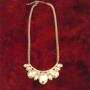 Faux gold rhinestone necklace